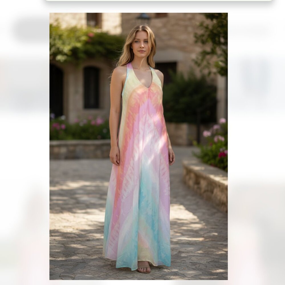 NWT Beach By BeachLounge Tie Dye Maxwell SwimCover XS Pink Blue